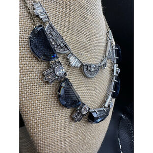 Midnight Blue Vintage “Grand Cabaret” Convertible (3-in-1) Statement Necklace